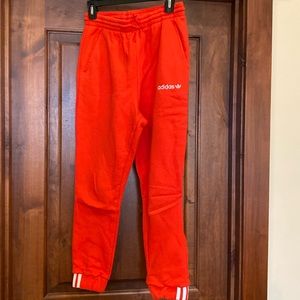 Adidas burnt orange sweatpants, XS